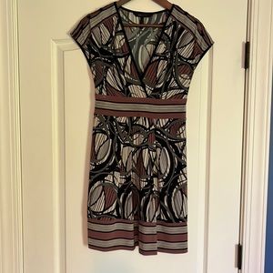 BCBG MaxAzria faux wrap pleated dress